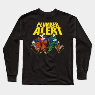 PLUMER ALERT SECOND-WARNING / Black variant Long Sleeve T-Shirt